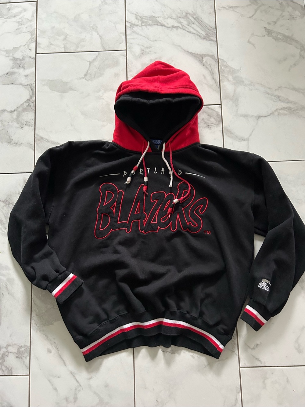Vintage Portland Trailblazers 90’s Starter NBA Double Hood Sweatshirt
